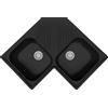 Generic Lavello angolare cucina Provenza nero lava 83 x 83 cm 2 vasche e gocciolatoio Made in Italy