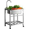 MJYDKBZ Lavello in Acciaio Inox Industriale, Lavello da Esterno con Rubinetto