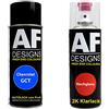 Alex Flittner Designs Bomboletta spray compatibile con Chevrolet GCT Moroccan Blue Metallic Smalto trasparente 2K bomboletta spray 400ml