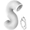 Generic Tragbarer AC-Schlauch, mit Klemmen, Flexible Rohr aus Aluminiumfolie, 300 x 10 x 10 cm, HVAC-Lüftungskanal, Abluftschlauch, Twist-Lock-Enden, für Wohnung, Wohnheim, Küche, Büro, Trockner