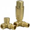 LavaTherm Valvola termostatica per termosifone TRV, angolo da 15 mm, valvola per radiatore a risparmio energetico, ricambio in ottone di alta qualità, TRV e detentore, ottone spazzolato
