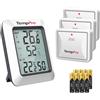 TempPro TP60 Termometro Ambientale Interno/Esterno Wireless Igrometro | Trasmissione 60 metri con sensore esterno di temperatura e umidità per casa, ufficio e scuola,Precedentemente ThermoPro