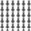 QUARKZMAN 30Pcs 4mm Chicago Screws Testa Rotonda Bottone Rivetti Per Lavorazione Pelle Decorazione Borsa Scarpe Cintura Riparazione, Nero Metallizzato