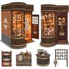 CUTEROOM Book Nook Kit per adulti, puzzle in legno 3D, fai da te in miniatura, con illuminazione a LED, piccolo kit per la casa come scaffale