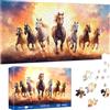 Pavemlo Puzzle 1000 Pezzi per Adulti Sette Cavalli - Forma Speciale Puzzle classici | Impossibile Puzzles | Decorazione Murale Unica (41x80cm) | Regalo Originale per Amanti dei Puzzle