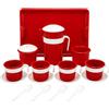 Generico Set Caffettiera Giocattolo Moka Giocattolo Caffè con Tazzine Piattini Cucchiaini Vassoio Cucina Moka Gioco Moka Giocattolo per Bambini Set Gioco Caffettiera MADE IN ITALY
