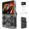 AIUOUS R36S 2025 Nuova Console di Gioco Portatile Rétro, 20000+ Giochi HD Mini Console Video Rétro, Schermo IPS da 3,5 Pollici, Console Portatile per Videogiochi Arcade, Regalo per Adulti (Grigio)