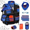 Lehoo Castle Kids Tactical Vest Kit per Nerf Guns N-Strike Elite Series, Nerf Vest per Ragazzi e Ragazze con 30 Freccette di Ricarica, Custodia per Freccette, Maschera Tattica, Ricarica (Blu Scuro)
