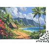 RMMERPCVREFE Capanna da Spiaggia Tropicale Puzzle 1000 Pezzi Carta Puzzle per Adulti Paesaggio Costiero Naturale Relax Arredo Regalo 52x38cm/1000pcs