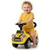 sun baby Macchinina Cavalcabile per Bambini Go Go Fassion, Macchina a spinta da 12 mesi, effetti sonori, sedile e ruote in plastica, protezione antiribaltamento (Giallo)