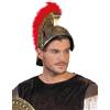 ESPA Elmo in plastica color oro con ciuffo rosso in piume soldato romano centurione