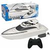 Jorzer Barche telecomandate 2.4GHz Nave RC impermeabile a 4 vie per evitare ostacoli Nave da guerra RC con doppia Simulazione a batteria Yacht Boat per piscine e laghi Barche telecomandate