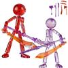 Generico Action Figure Snodabili, Set Di Action Figure Da Collezione, Con Articolazioni Multiple, Bambole Meccaniche A Corpo Intero, Pupazzi A Bastone Snodabili E Staccabili (2 pezzi-H)