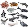 SIXRUN 12 Pezzi Mini Animali Marini, Figurine Realistiche di Animali Oceanici in PVC con Dettagli Dipinti a Mano per Giochi Creativi, Bomboniere, Decorazioni (BL-1073 animale marino set 12 pezzi 72G)
