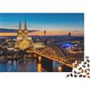 DAFUfbw Rhine River Puzzle for Adulti 1000 pezzi Carta riciclabile Cologne Lights Puzzles Gioco educativo Challenge Ideal for Family And Friends Regalos 38x26cm/1000pcs