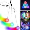 Leikurvo 3 Pezzi Set Di Palline LED Poi Con Luci A Palla Che Brillano Con Colori Arcobaleno Ed Effetto Stroboscopico, Palline LED Poi Per Giocolieri Con Doppie Cinghie Regolabili
