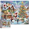 Tucocoo Puzzle da 1000 pezzi per adulti, gnomi di Natale Hot Cocoa Cottage Jigsaw Puzzle, Albero festivo con pinguino e animali del bosco, Accogliente opera d'arte per le vacanze invernali, impegnativo regalo