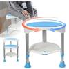 LZQ sgabello da doccia 45-57 cm regolabile in altezza e girevole a 360° per Tipo 7