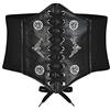 Bslingerie® - Cintura elastica in pelle sintetica, corsetto stile a clessidra, da donna, Argento nero., M
