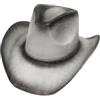 OUTLETISSIMO® Cappello da Cowboy Stile Western in Paglia Bianco e Grigio con Effetto Sfumato Vintage per Uomo e Donna V031