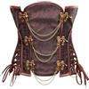 Bslingerie® Corsetti da donna steampunk sottoseno, marrone, M
