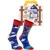 Rainbow Socks - Donna Uomo Divertenti Calze Australia Valigia - 1 Paio - Surf Canguro Koala - Tamaño UE 36-40