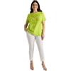 FIORELLA RUBINO: T-Shirt con Ricamo Floreale Curvy Size Giallo Stagione Primavera Estate 2025.
