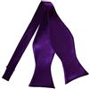 DQT papillon in raso tinta unita da uomo, elegante, per matrimonio, da annodare Purple Taglia unica