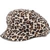Dermalyx Cappello Cabbie Leopardato Marrone a Otto Spicchi Regolabile Estivo, Cappello Vintage con Visiera Stile retrò, Berretto Baker Boy alla Moda Coppola Classica