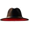 VANTOBEST Cappello Fedora classico a tesa larga, cappello a torta di maiale, due tonalità, cappello panama, jazz, con fibbia per cintura, per donne e uomini, nero, Nero , 1