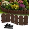 GARDENIX Recinzione da giardino effetto legno, 2,4 m, marrone, plastica, bordo flessibile per prato da innesto, 12 ancoraggi a terra, bordo per aiuola in legno, recinzione da giardino per aiuole