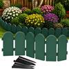GARDENIX Recinzione da giardino, effetto legno, 2,4 m, verde, plastica, bordo flessibile per prato da innesto, 12 ancoraggi a terra, bordo per aiuola in legno, recinzione da giardino per aiuole