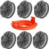YWNYT Bobina di ricambio per decespugliatore Gardena 5307-20, 6,1 m x 1,65 mm, per decespugliatore Gardena EasyCut ComfortCut PowerCut SmallCut (6 bobine + 1 copertura)