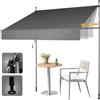HOMEDEMO Tenda da sole a morsetto con bracci innovativi allungabili, 350cm x (120-150) cm Grigio, Copertura Balcone & Terrazzo Regolabile, Impermeabile e Anti-UV, Montaggio senza Perforazioni