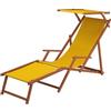 Erst-Holz Sedia a Sdraio Gialla da Spiaggia/terrazzo con Parasole Cuscino in Faggio 10-302FSKD