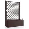 Stefanplast STF640 Fioriera Deluxe con Spalliera, Marrone, 100 x 43 x 142 cm