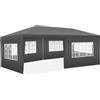 tectake® Gazebo 3x6 m, impermeabile con 5 pannelli laterali rimovibili, struttura in acciaio, tenda con protezione UV, tendone per feste, balconi, campeggio, auto, gazebo terrazzo esterno - Grigio