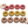 BOODPET donut floreali di fieno per conigli e roditori 12, gioco da rosicchiare in 3 gusti fragola, zucca e verdure, anelli naturali con erba d'avena, rosa e calendula per cavie, cincillà e criceti