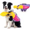 PAIDEFUL Giubbotto di salvataggio per cani con galleggiamento frontale e supporto per il mento, gilet da nuoto a blocchi di colore con maniglia di salvataggio con anello a D per canottaggio e piscina