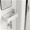 EMKE Lavandino - Mini lavabo sospeso per bagno & WC ospiti - 40 × 20 × 10 cm - Lavabo in ceramica di alta qualità - rettangolare rubinetto foro destro - bianco