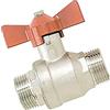 BOUTTE Boutté 2159114 BM201 - Rubinetto a sfera 1/4 con manopola a farfalla, maschio, 20 x 27 ACS PN40, Argento (Argent)