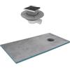 AURLANE Piatto Doccia a Piastrelle 90 x 160 cm con Scarafaggi a Uscita Orizzontale - Griglia Inox