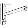 Cornat ZEL564 Zelina - Miscelatore monocomando per lavello con corpo in ottone cromato, erogatore orientabile con attacco a macchina/rubinetto ad alta pressione/rubinetto da cucina/rubinetto