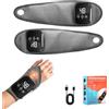 WingFly Massaggiatore da polso senza fili con 3 livelli di riscaldamento, 3 livelli di vibrazione, 2000mAh batteria, involucro termico portatile, Allevia Tendinite e Sindrome del Tunnel Carpale (Grigio 2 pz)