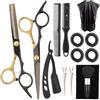 Yoxovo Set di taglio per capelli forbice, 16 pezzi, 17 cm, parrucchiere affilato con rasoio, mantello, sfoltire, per donne, uomini, bambini