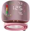 GUAEVER Pink Pearl - Sfigmomanometro da polso con schermo curvo a LED multicolore, ricaricabile, interruttore vocale e utente, facile da usare, polsino esteso, con custodia