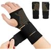 Beugo Supporti per Polso, 2 Pezzi Fascia Elastica di Supporto per Tunnel Carpale con Apertura Morbida del Pollice, Manicotti a compressione per polso in rame per Sport Lavoro (Stile B, S)