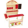 roba Negozio Giocattolo per Bambini Tante Emma - con Bancone - Lavagna - Bancone Laterale - Standi di Vendita - dai 3 Anni - Gioco Olistico - Legno Naturale / Rosso