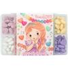Depesche 12127 Princess Mimi - Set di Perline a Cuore Fai da Te, in 9 Colori Diversi, Inclusi 2 Nastri, per Creare Braccialetti e collane in Modo Creativo