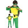 FIESTAS GUIRCA Costume avventuroso combattente tartarughe per ragazzi o ragazze - Tuta da guerriero di karate verde e guscio di tartaruga - Costumi per ragazzi e ragazze